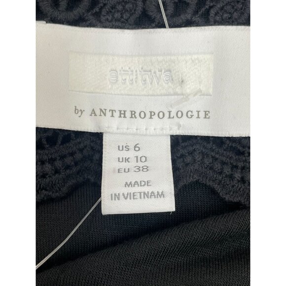 NWT Anthropologie V-neck Girly Glam Black Motif Size 6 Women's Dress - Picture 3 of 7
